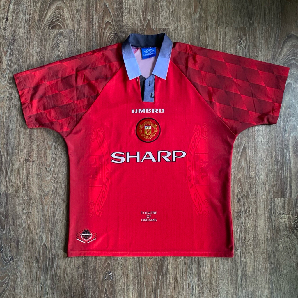 Jersey Vintage Original Asli Manchester United Home Cobra Kobra 1995/1996 David Beckham