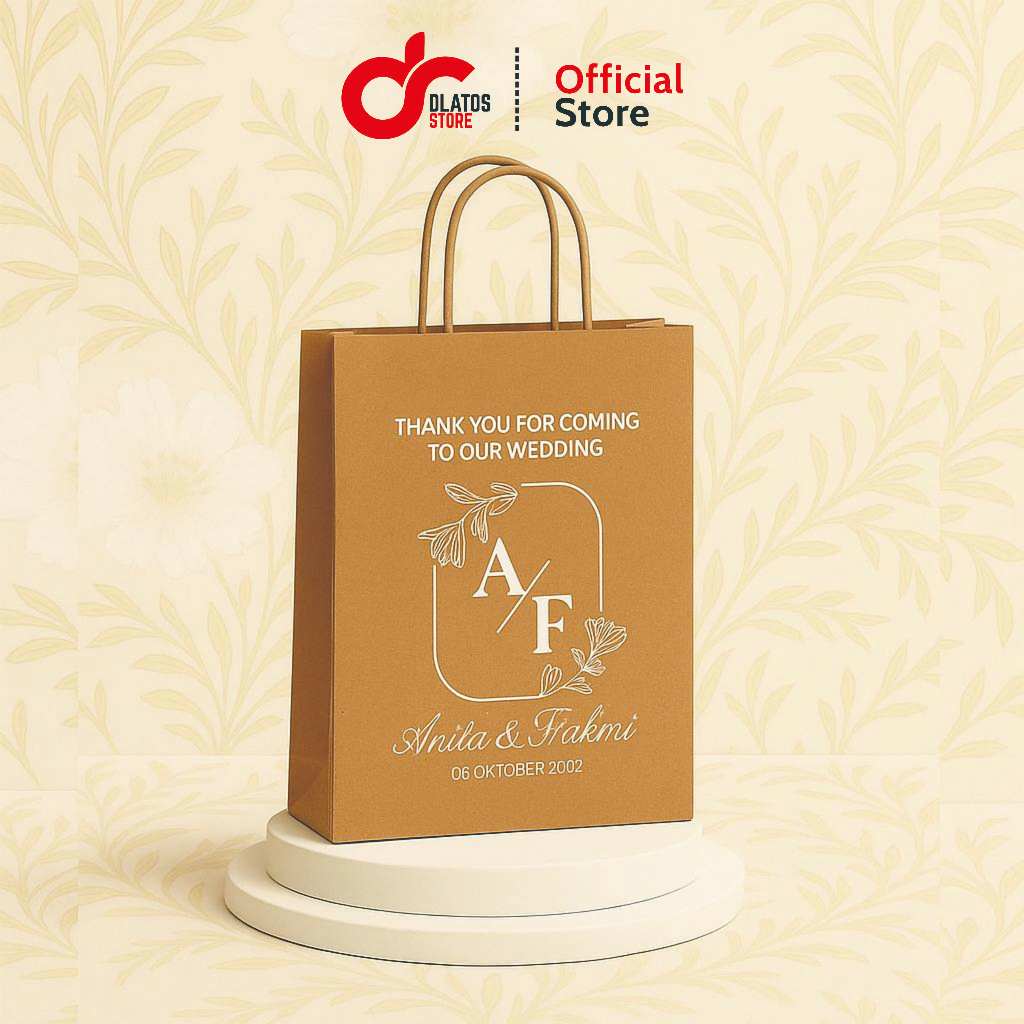

Paperbag R6 Coklat Custom Sablon | Ukuran 25x10x20cm
