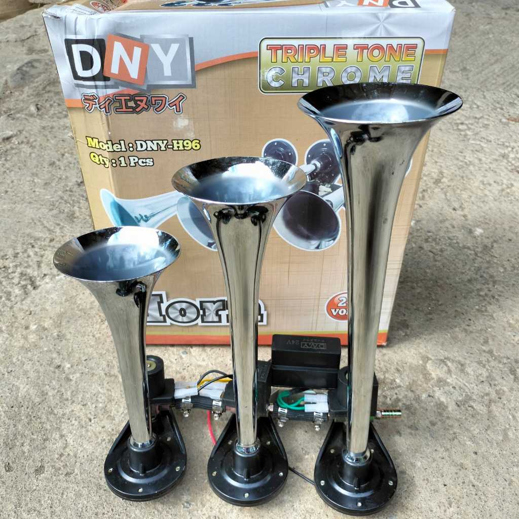 Klakson Tololet 3 Corong DNY Mobil Bus Truk 12/24Volt
