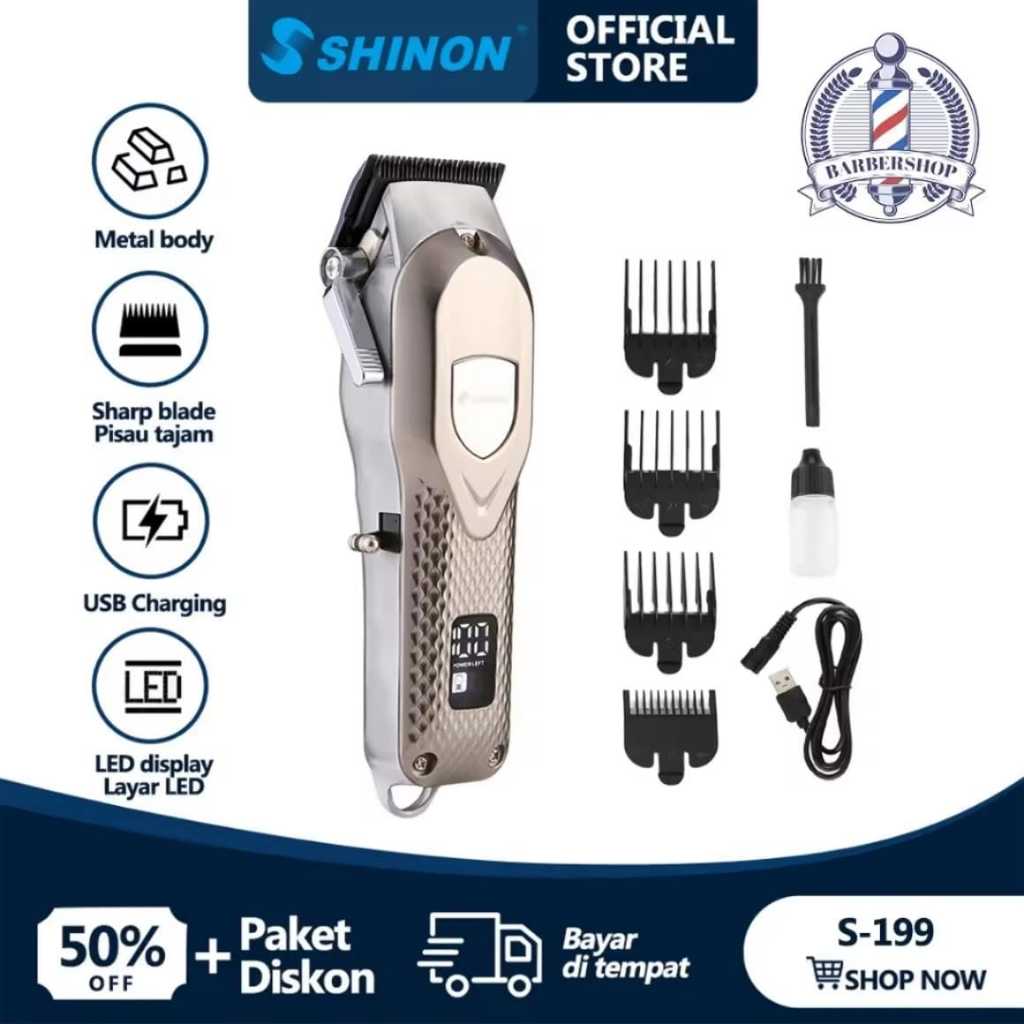SHINON S-199 Alat Potong Rambut / Rambut Hair Clipper Original / Hair Clipper / Alat Cukur Rambut El