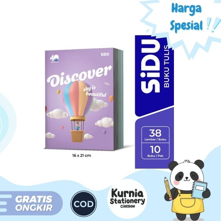 

Buku Tulis Sekolah SIDU Sinar Dunia Asli Isi 38 Lembar Per 1 Pack Isi 10