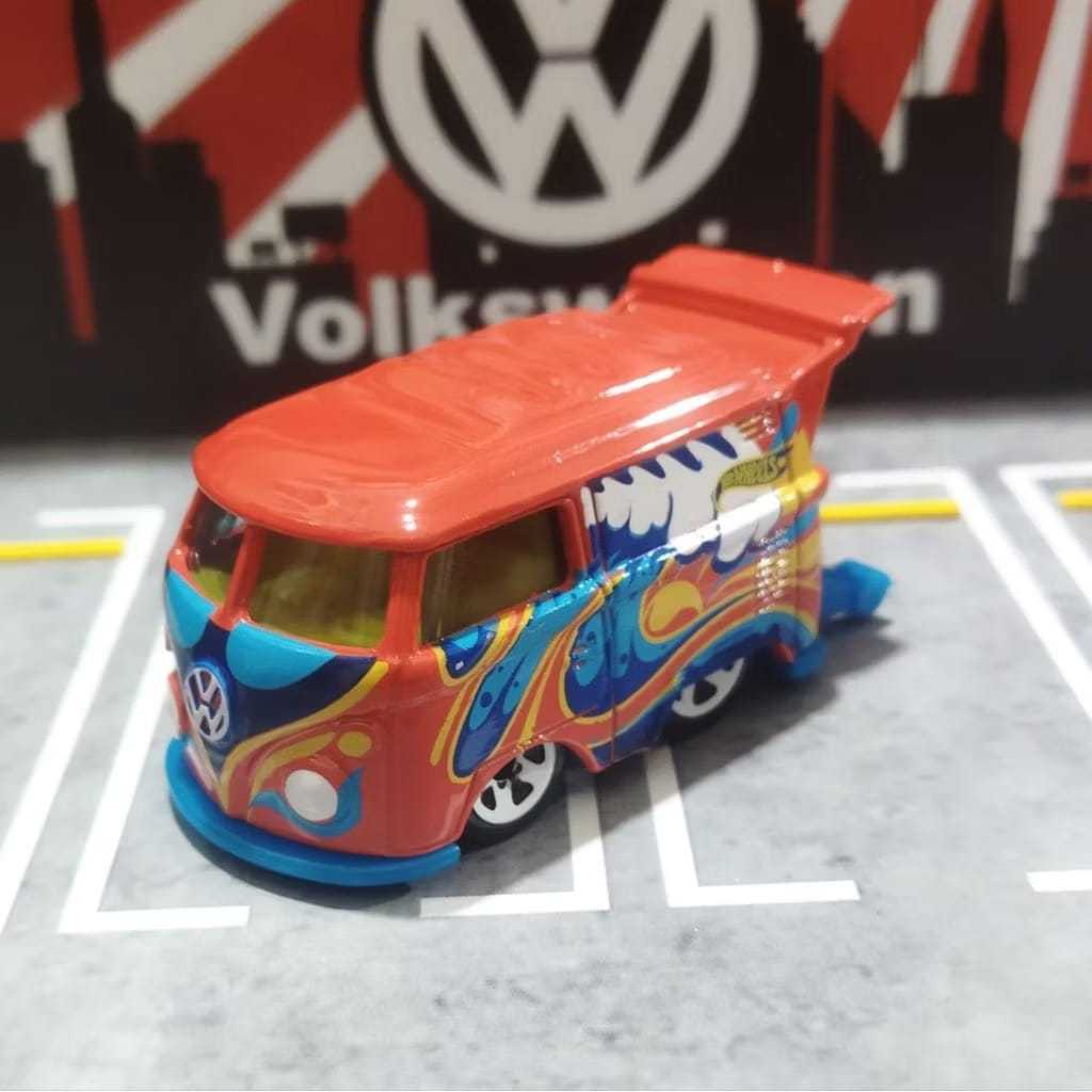 Loose Hot Wheels KOOL KOMBI merah Vw Combi Volkswagen T1 Panel Tooned