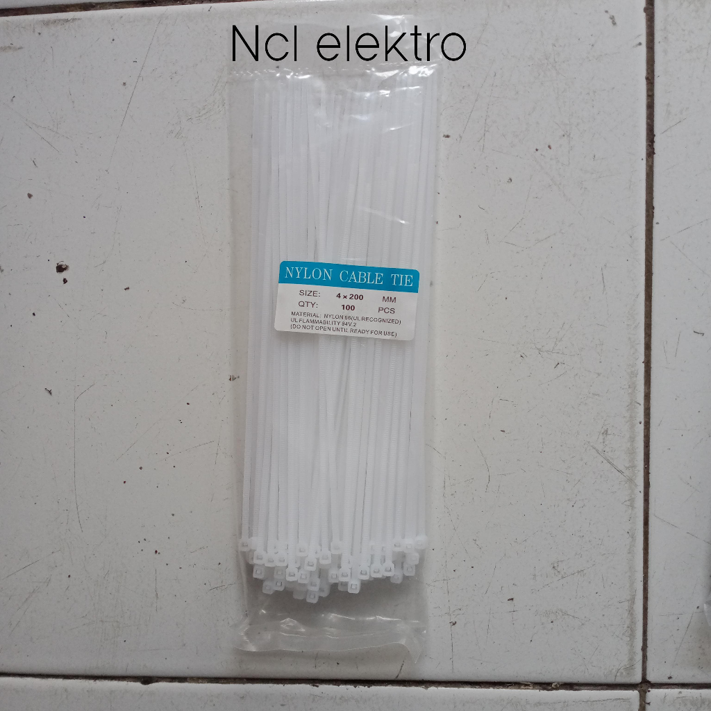 

kabel tie putih-hitam 4x200 kualitas super isi 100pcs