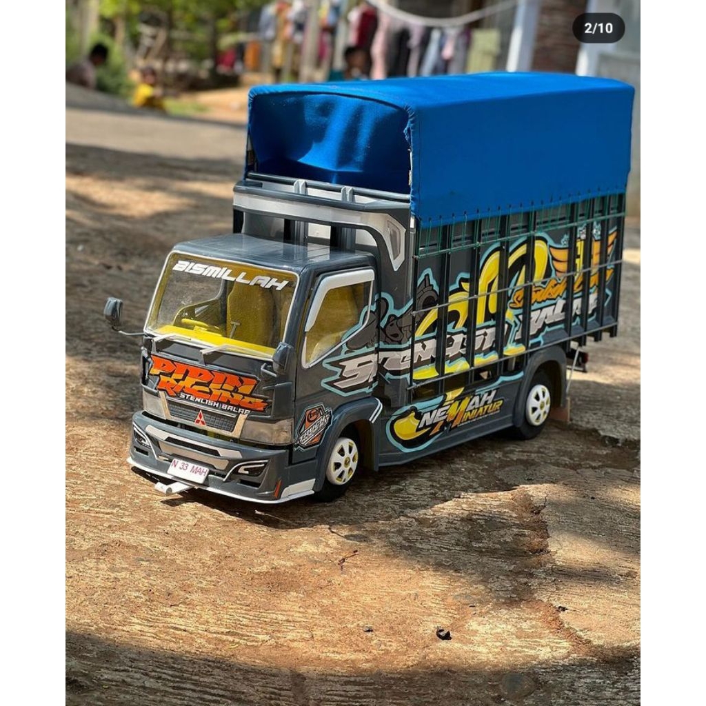 Mainan Anak Miniatur Truk Oleng Kayu Keren Full Variasi