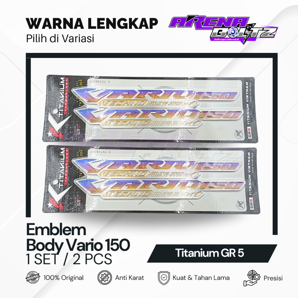 K TITANIUM Emblem Body Vario 150  Titanium GR5 1 Set / 2 Pcs Original Vietnam