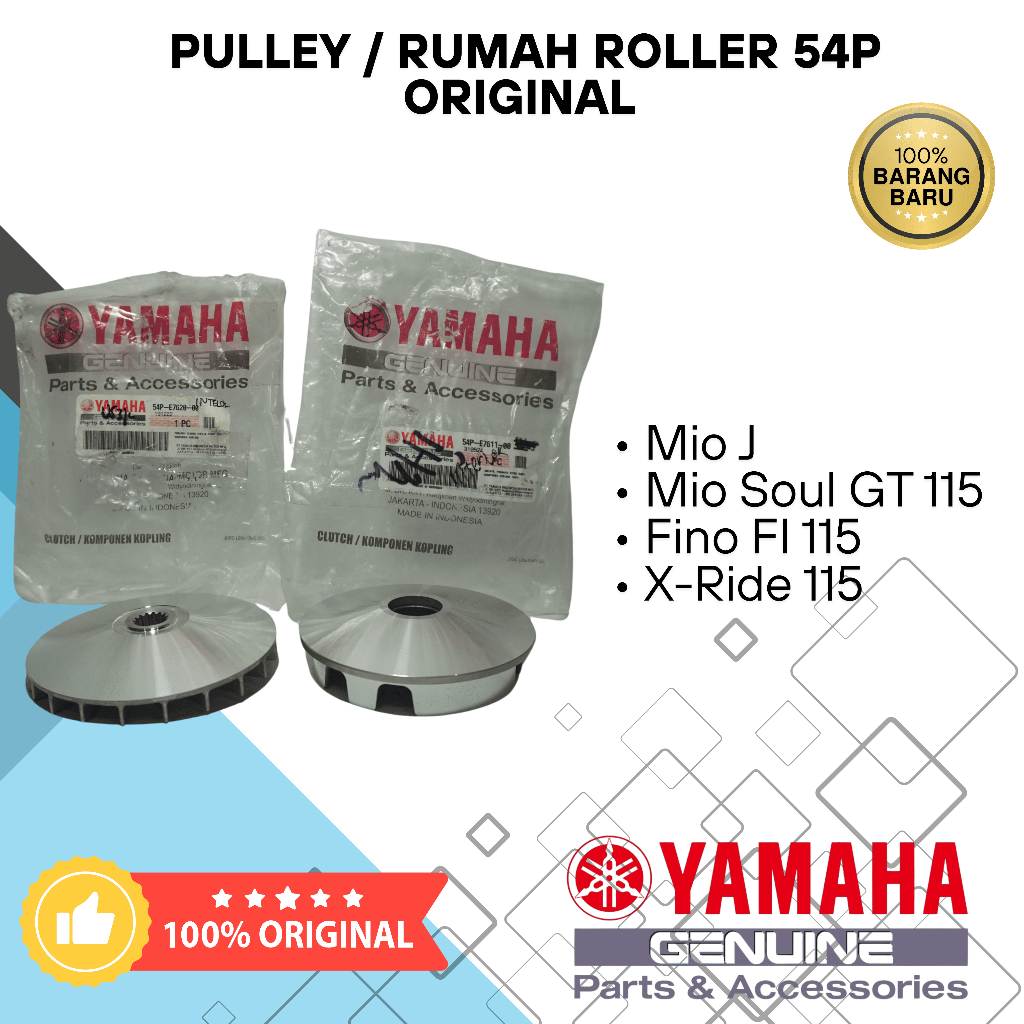 Pulley SET/Rumah Roller Bubut Custom 54P Original Yamaha  Mio J Mio Soul GT 115 Fino Fi115 Xride 115