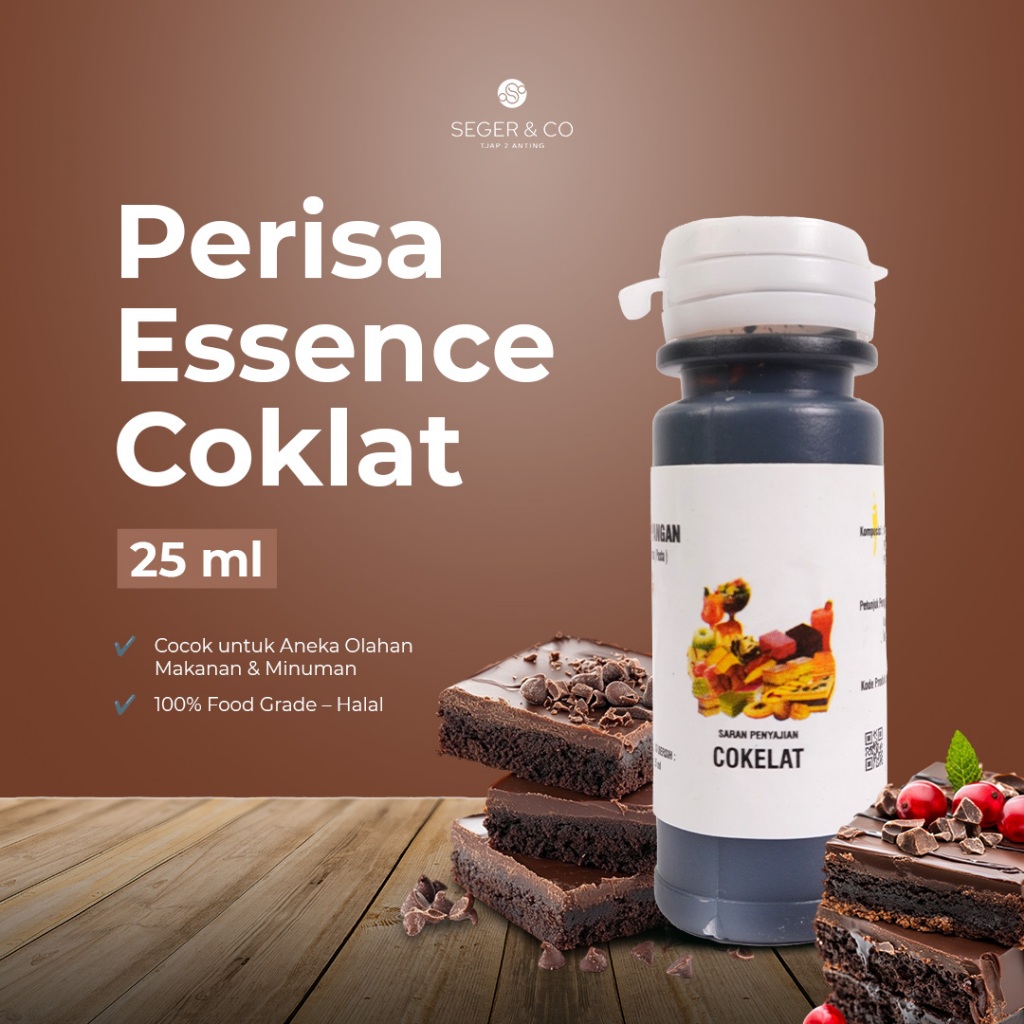 

Seger & Co Cokelat Essence Pasta Perisa Makanan 25ml | Bahan Tambahan Pangan Makanan & Minuman Halal Food Grade