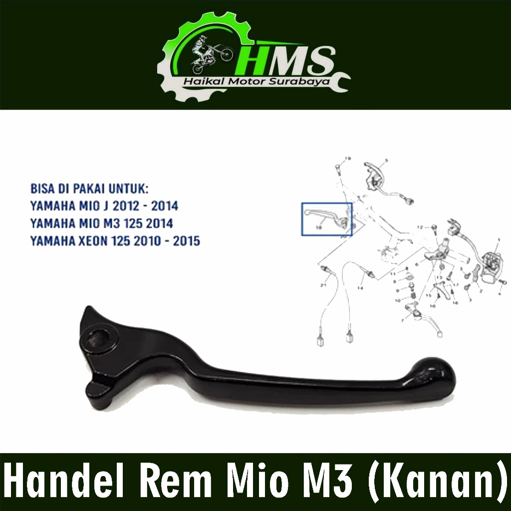 Handel Rem Mio M3 (Kanan) Hitam - Handle Brake Pegangan Rem Depan Yamaha Mio J Xeon GT