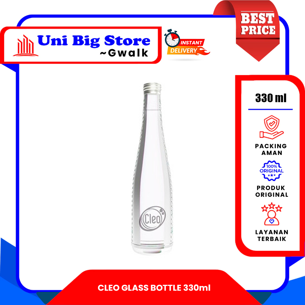 

CLEO AIR MINUM GLASS BOTTLE BOTOL KACA - 330 ml