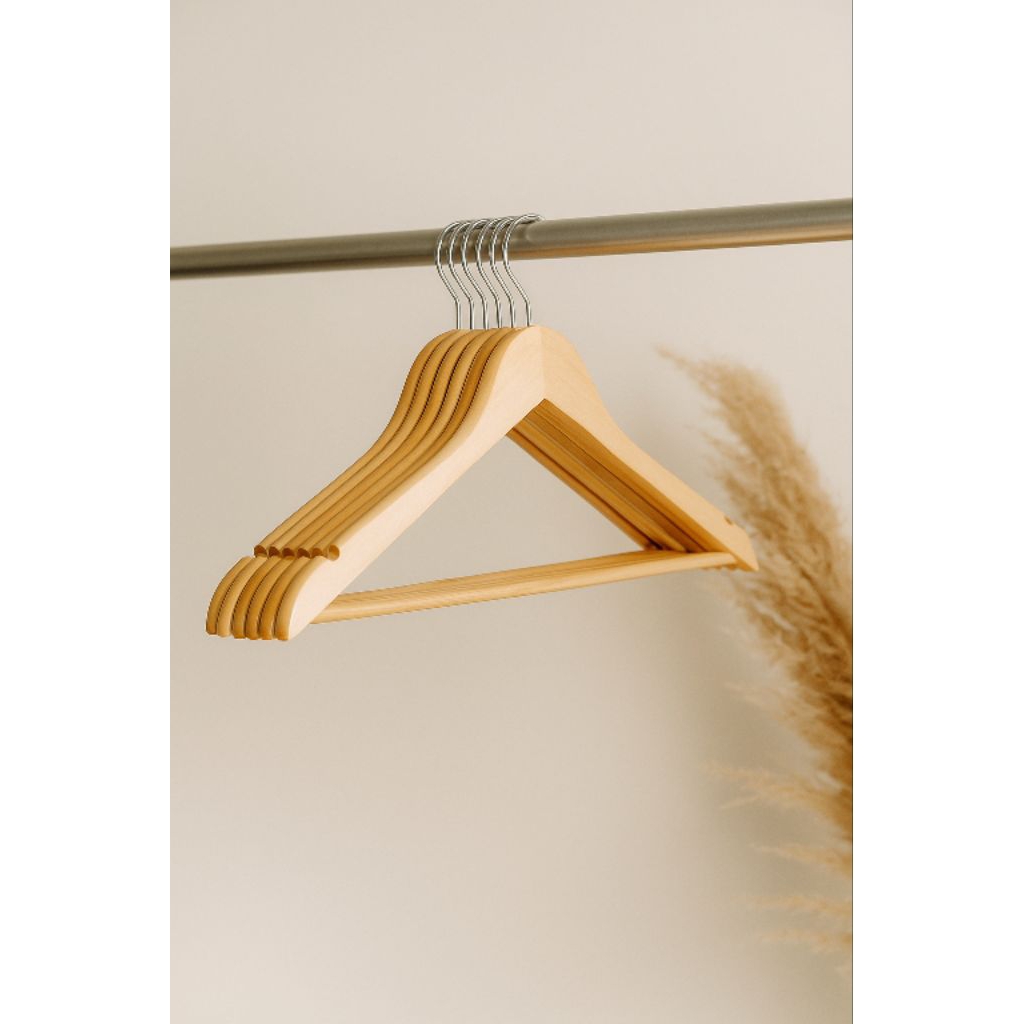 Hanger Kayu Palang | Hanger Baju Aesthetic | Hanger Baju