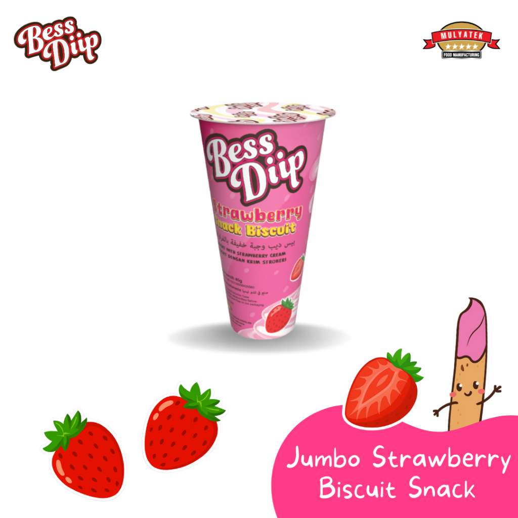 

Bess Diip Strawberry Biscuit Snack Jumbo Biskuit 45 gr