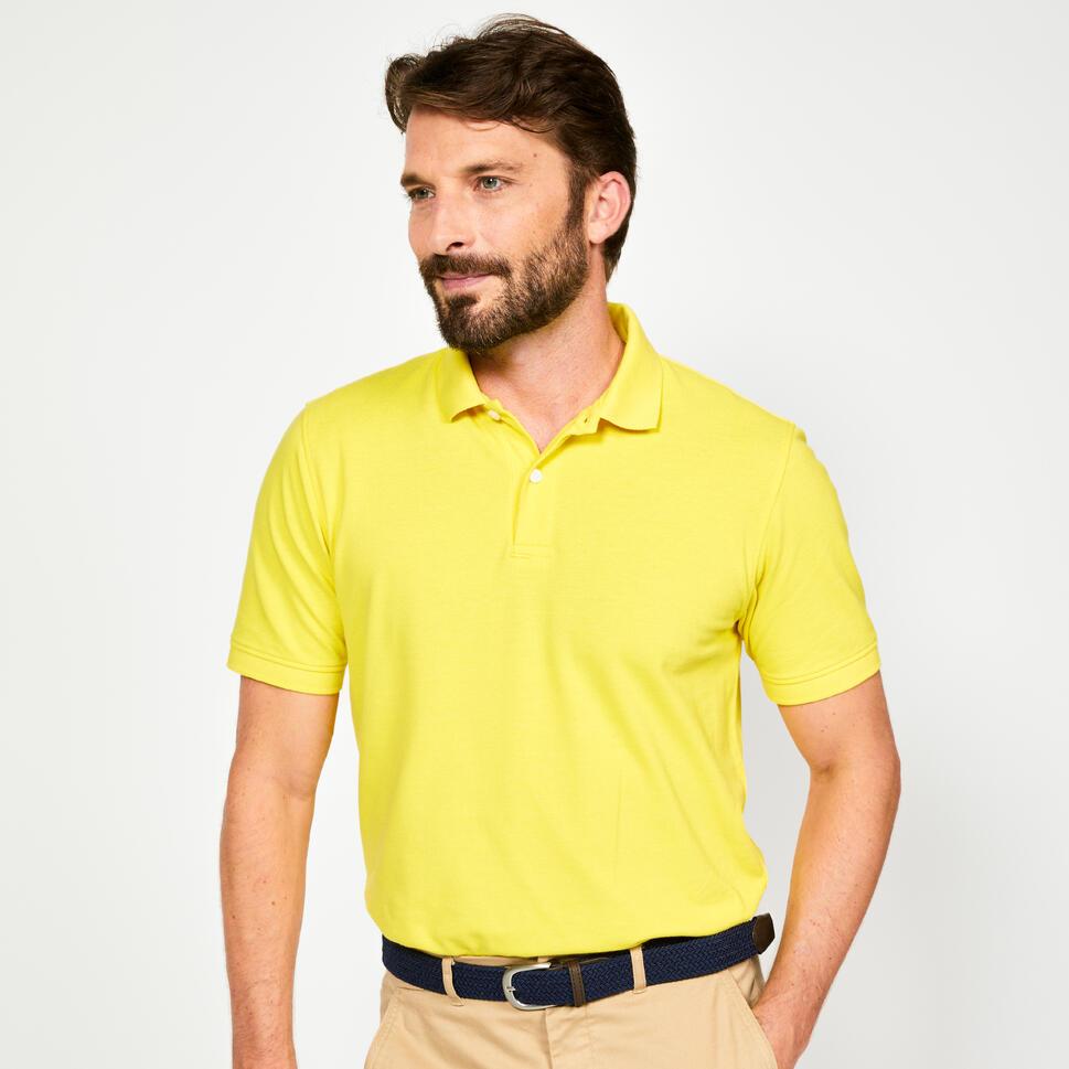 Decathlon INESIS Kaos Polo Golf Lengan Pendek Pria MW500 Kuning - 8732670