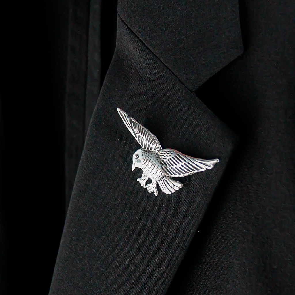 Pin Bros Jas Pria Perak 925 Asli Model Burung Terbang