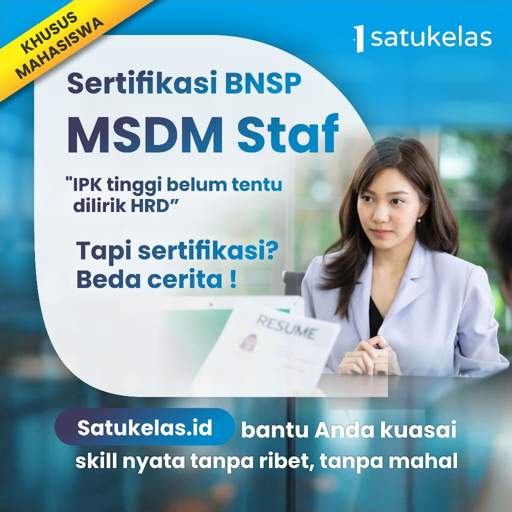 Sertifikasi BNSP MSDM Staf Untuk Mahasiswa