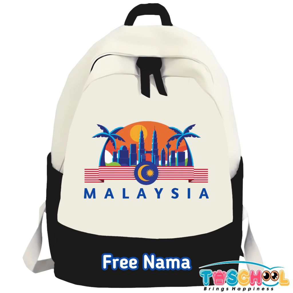 TAS RANSEL ANAK OLEH OLEH MALAYSIA KUALA LUMPUR SOUVENIR TAS FREE NAMA