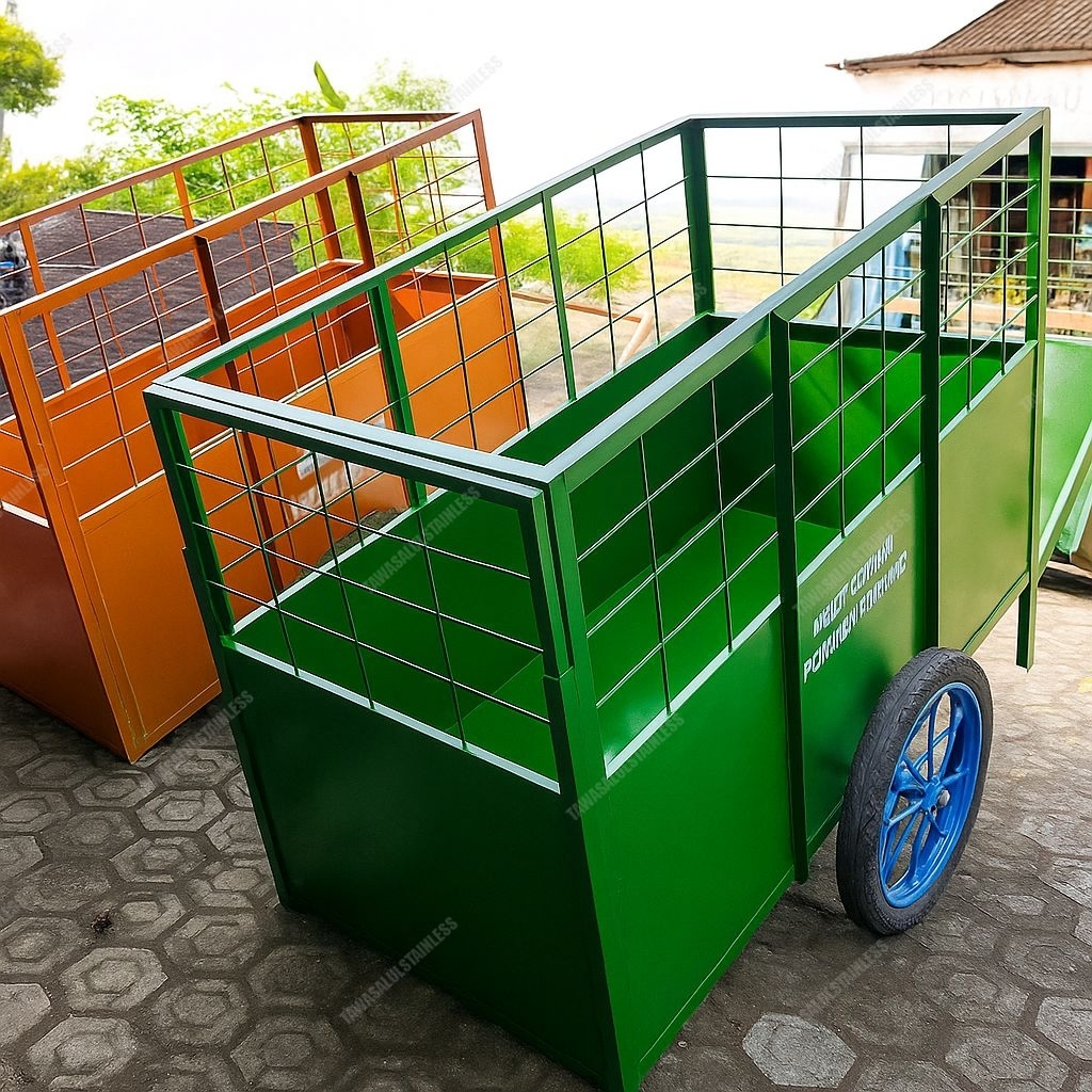 gerobak sampah besi 160×80×100