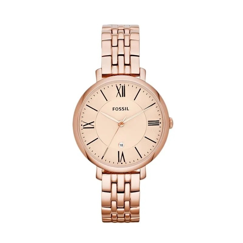 Fossil ES3435 Ladies Jacqueline Rose Gold Dial Rose Gold Stainless Steel Strap