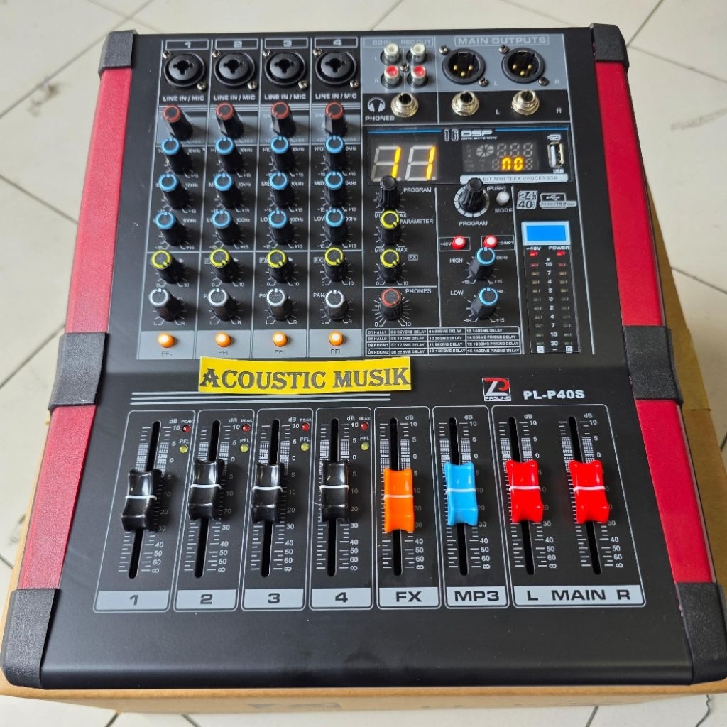 MIXER AUDIO PASLINE PL-P40S 4 CHANNEL 2x250 WATT PL P40S