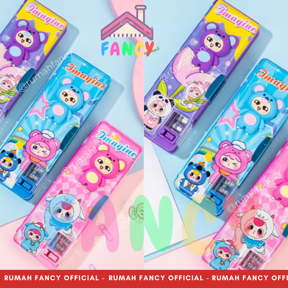 

[FREE DUS + BUBBLE] Pencil Case/ Kotak Pensil Magnet PREMIUM KT 513 Motif Lucu & Unik Baby Three