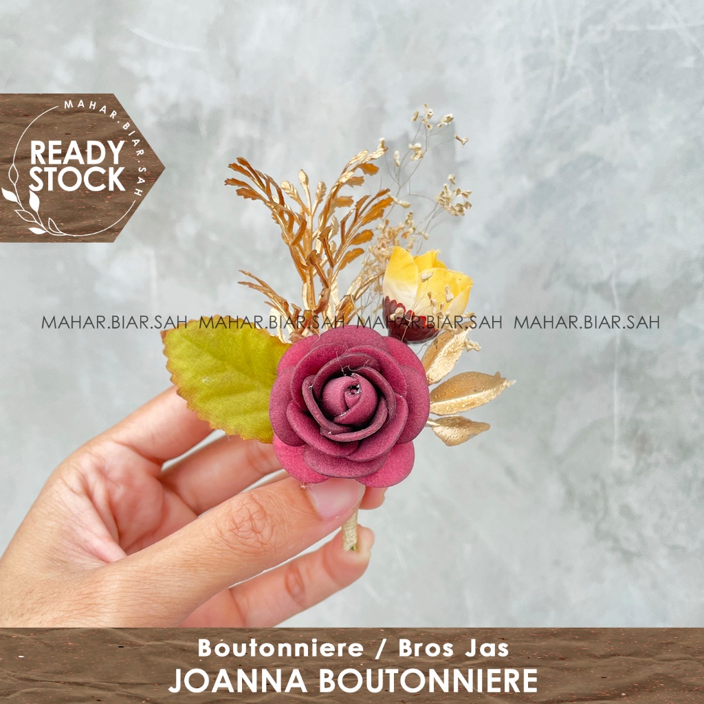RS JOANNA MAROON Boutonniere / bros bunga kering / bunga jas / bros bunga jas / dried flowers