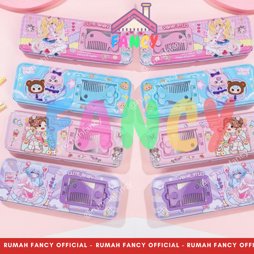 

[FREE DUS + BUBBLE] Pencil Case/ Kotak Pensil Kaleng PREMIUM XY 5366 Aneka Motif Karakter