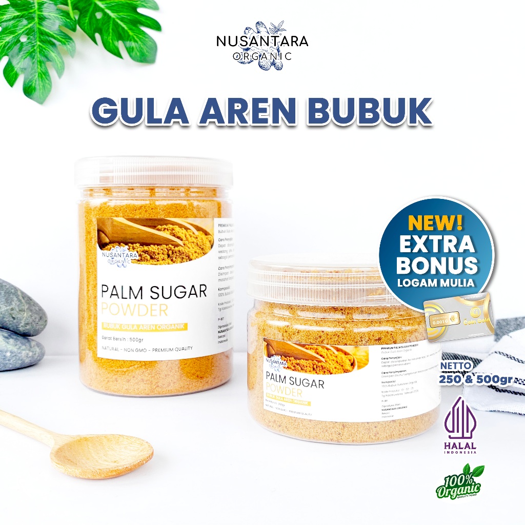 

Nusantara Organic Palm Sugar Gula Bubuk Palem Premium Alami Sehat Rasa Legit Nira