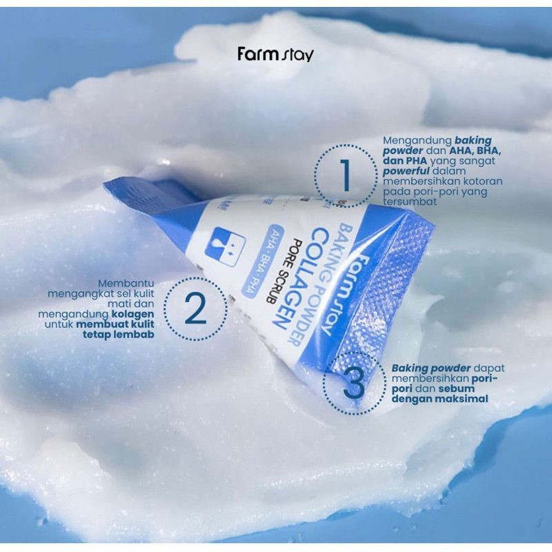 FarmStay Baking Powder Collagen Pore Scrub Satuan / Farm Stay Collagen