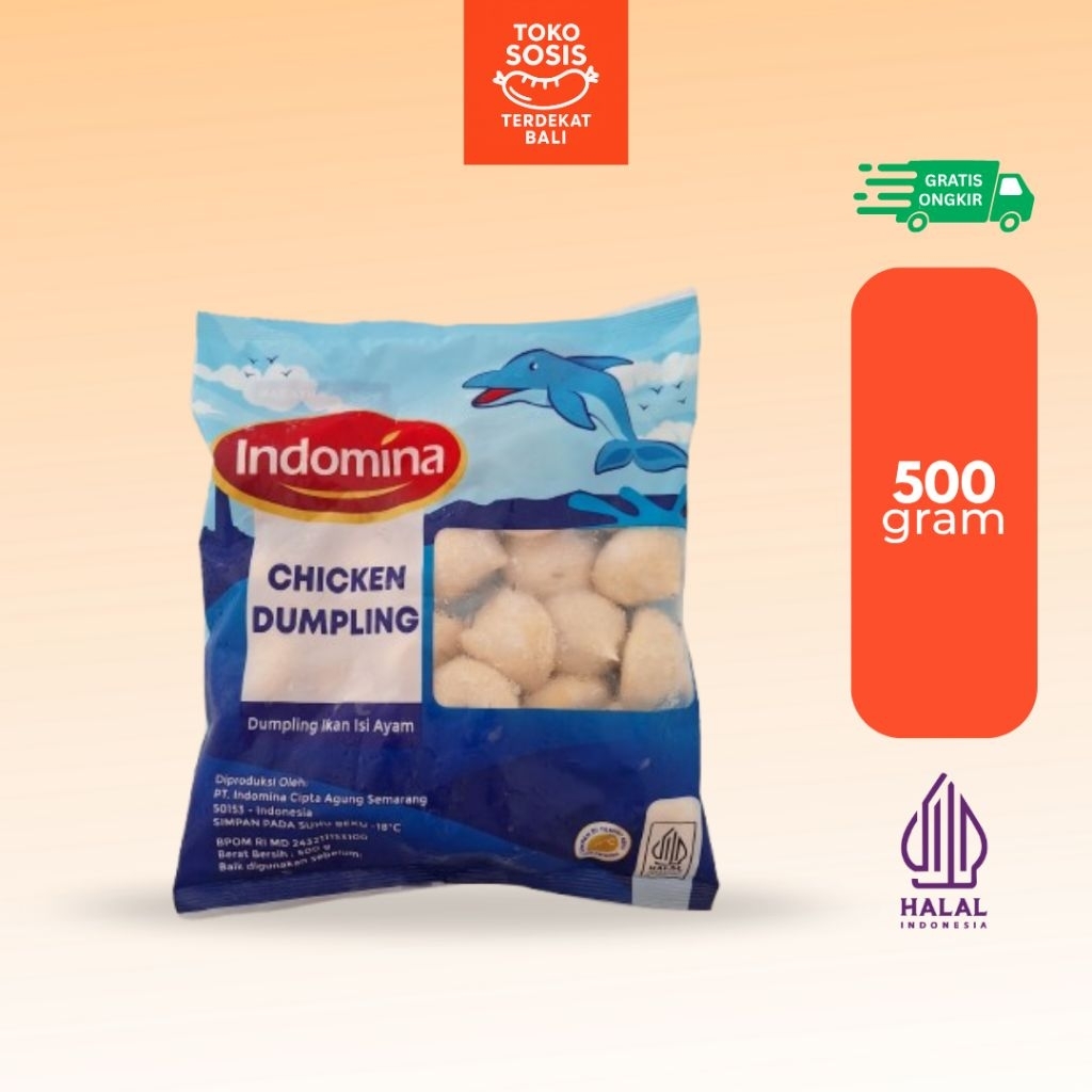 

Indomina Chicken Dumpling 500 gram | Dumpling Ikan Isi Ayam