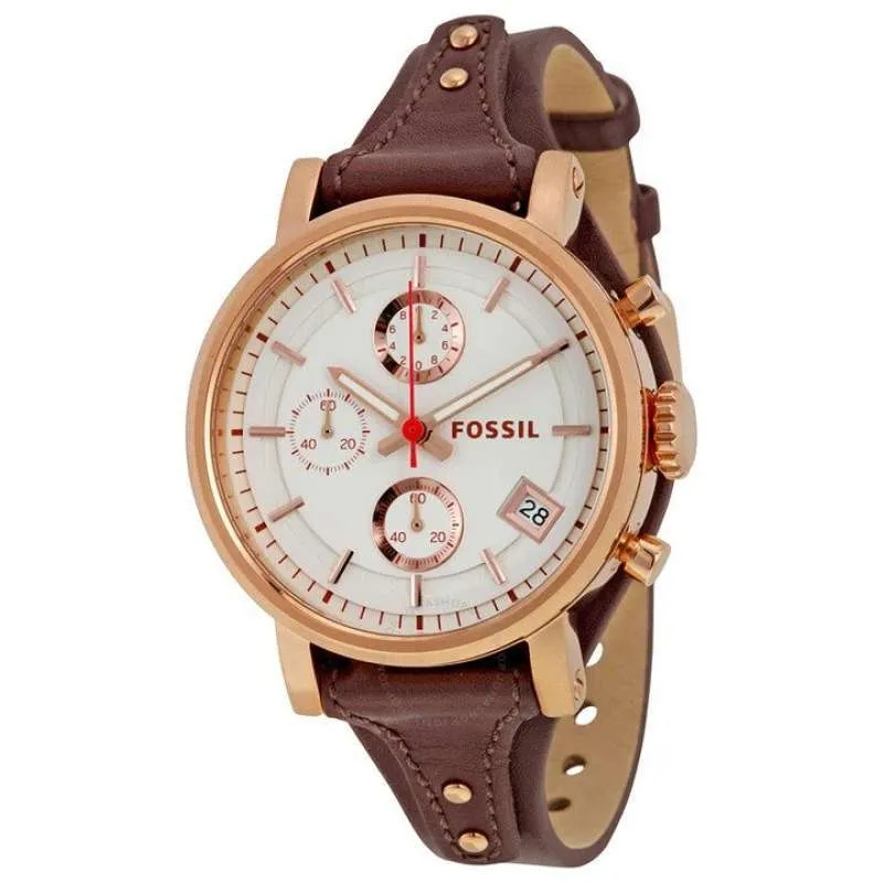 Fossil ES3616 Original Boyfriend Chronograph Raisin Leather Watch