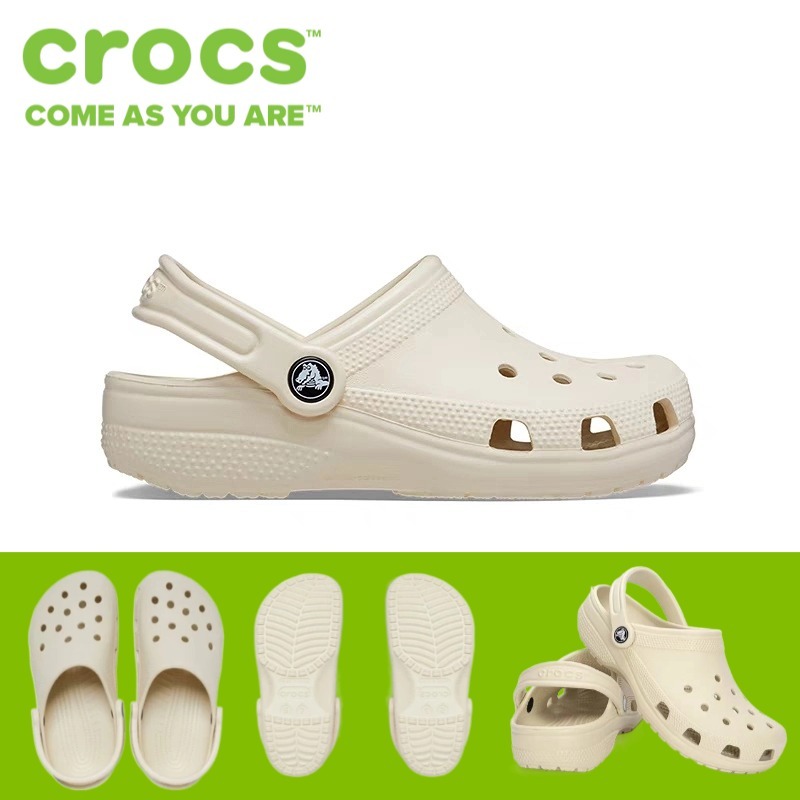 100% ori Crocs Unisex Classic Clog Sandal /Sandal Crocs Pria- Bone