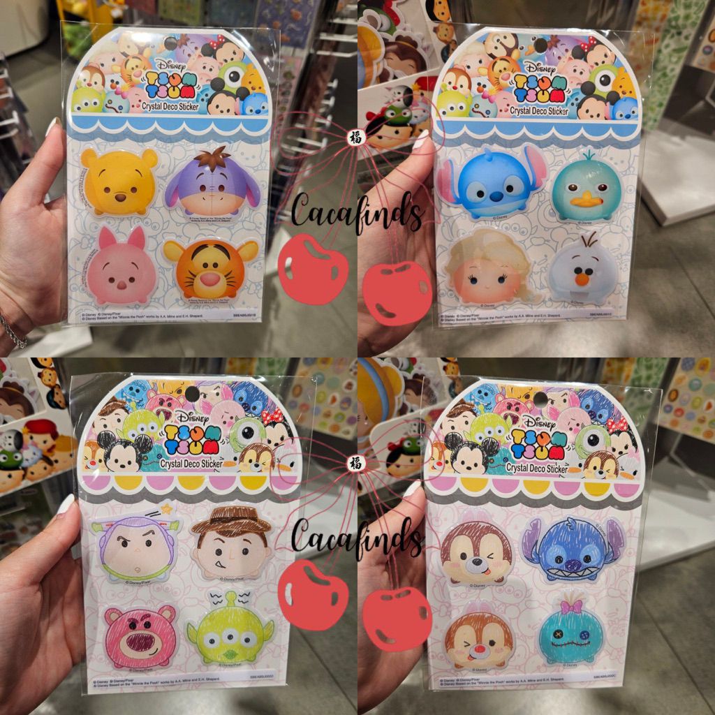 

OHSOME x Disney‼️Sticker Lucu / Sticker Crystal Deco Disney Tsum Tsum Collection (1pcs) Pooh / Frozen / Toy Story / Stitch