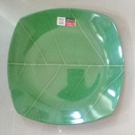 PIRING MELAMIN KOTAK MOTIF DAUN GOLDEN DRAGON / PIRING PERSEGI