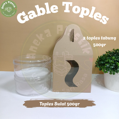 

Box E-Flute Gable Box/Box Jinjing 14x14x14 cm Muat 2 Toples 500 gr untuk Box kue kering, Hampers dll