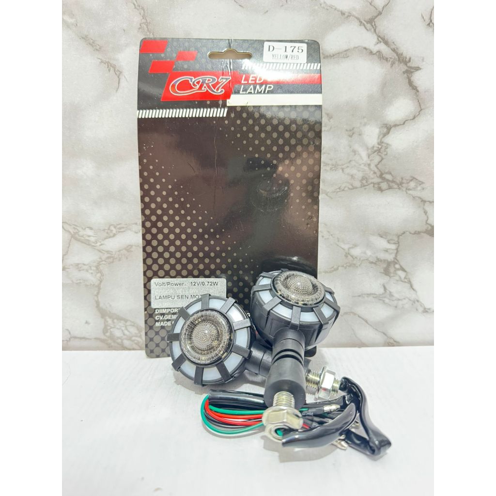 Lampu Sein Sen Projie Bulat CR7 D-175 Universal Motor Sein LED Running Bulat Classic Klasik DC 12 vo