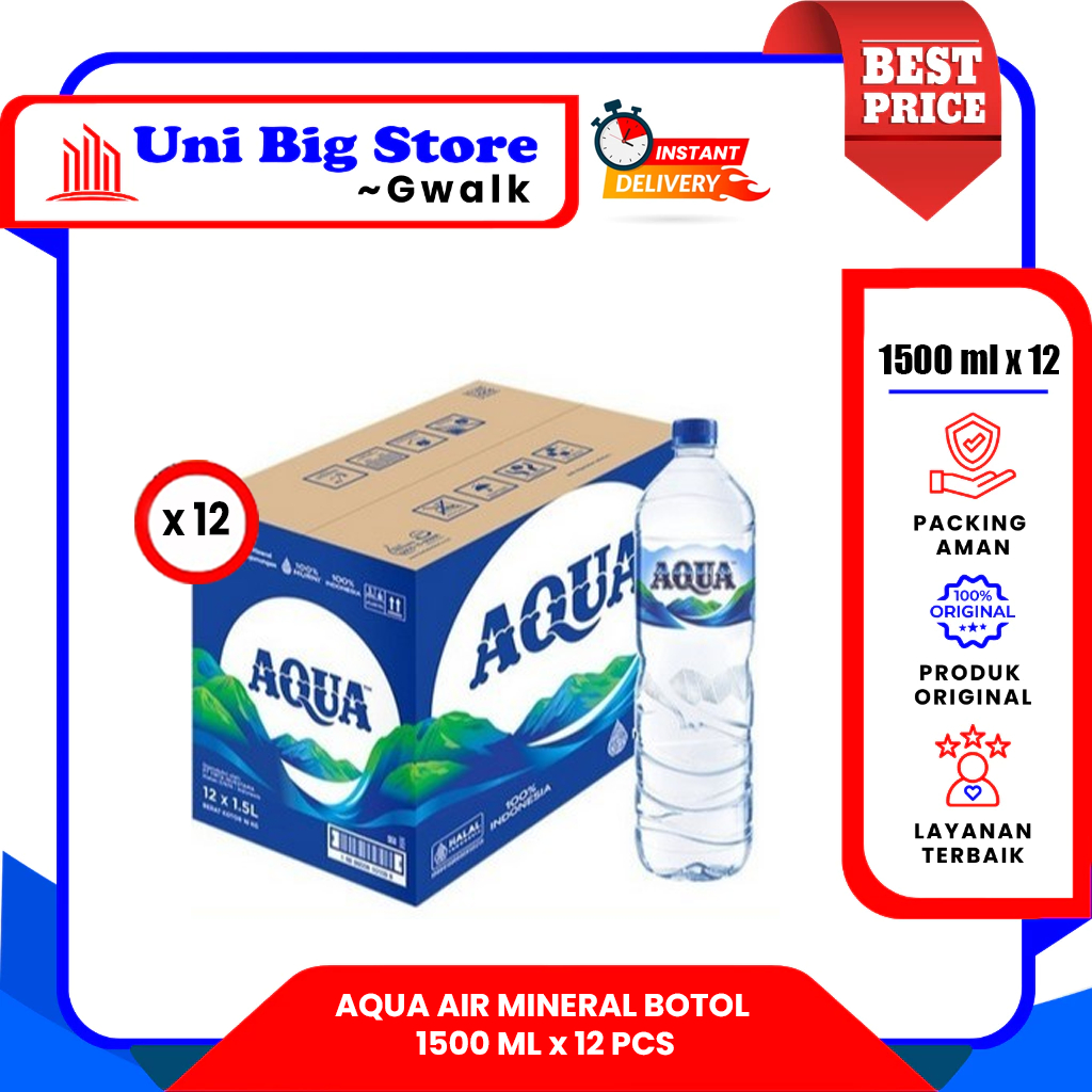 

AQUA AIR MINERAL BOTOL DUS - (1500 ml x 12 pcs)