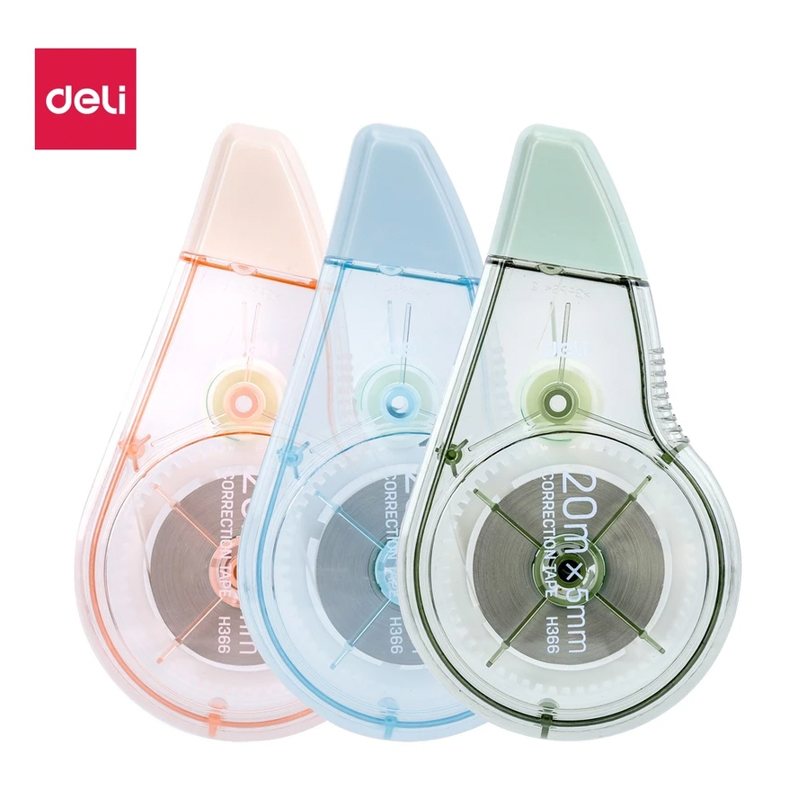 

Correction Tape / Tip Ex Kertas / Pita Koreksi DELI 20 Meter H366 Warna Pastel