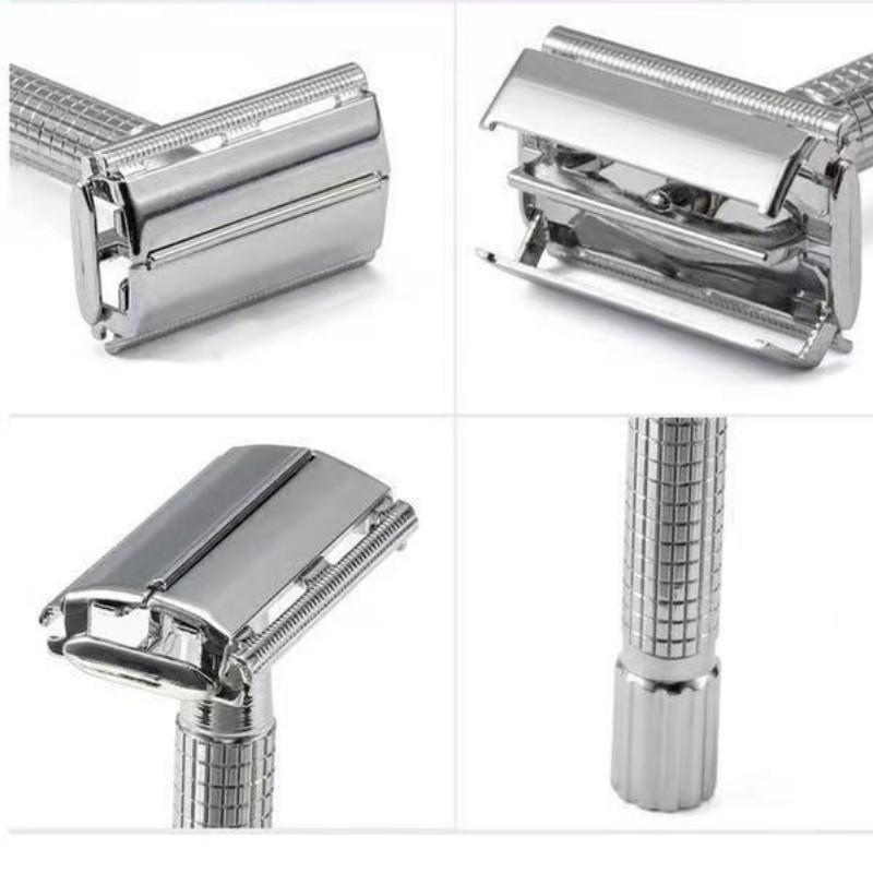 Cukur Jenggot Manual Safety Razor Alat Cukur Kumis Jadul Isi Silet Pisau Cukur Dua Sisi Dengan Case