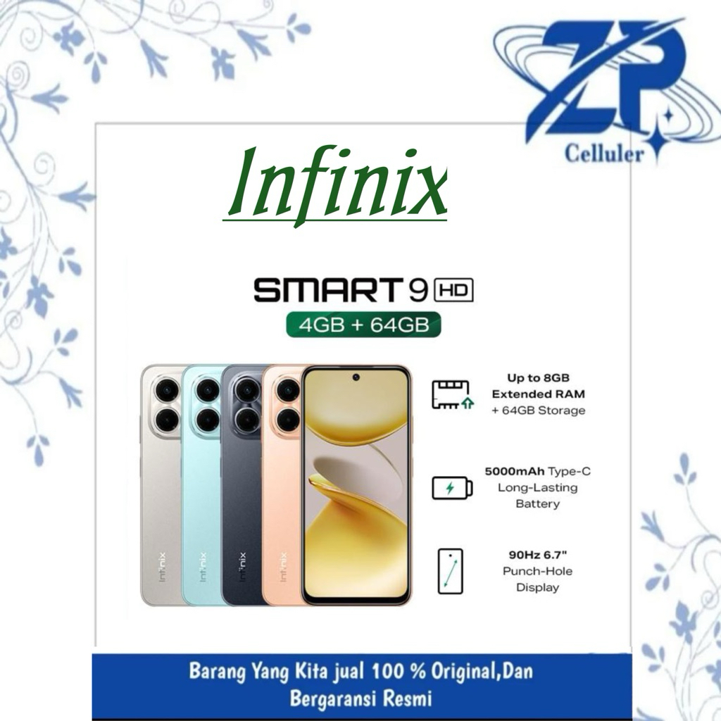 infinix smart 9  ram 3gb/rom 64gb garansi resmi infinix