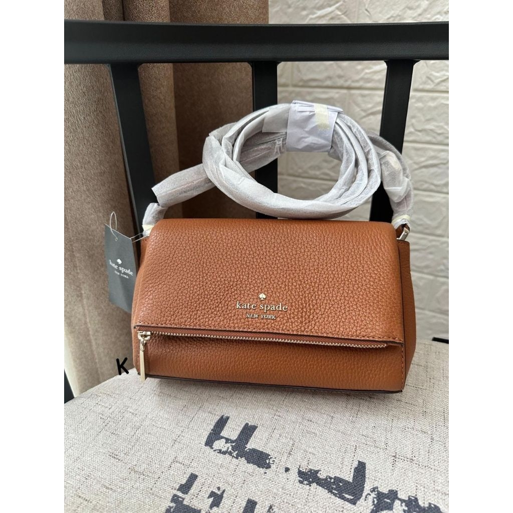 ks bag leila crossbody flap zip warm ginger brown