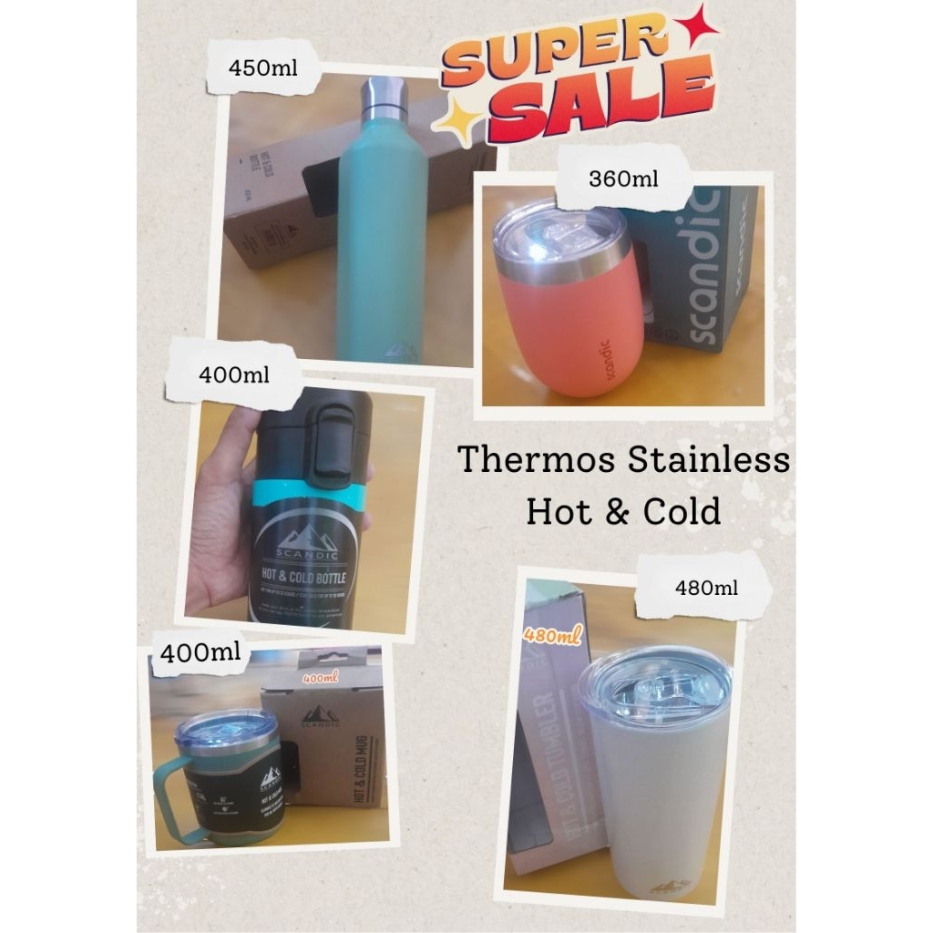 SALE.. Termos Stainless Hot & Cold Scandic Tumbler