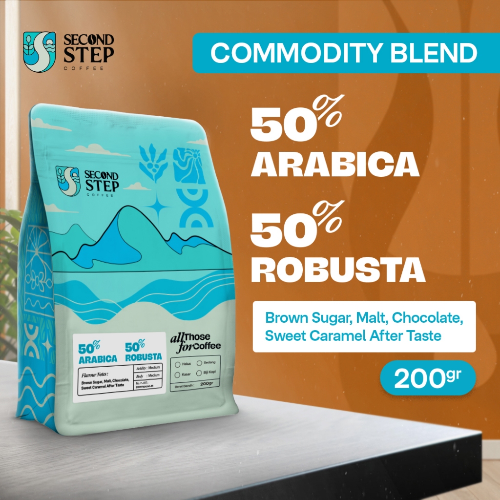 

BIJI KOPI 50% ARABICA 200GR Ekonomis Espresso Blend By Second Step Coffee Roastery