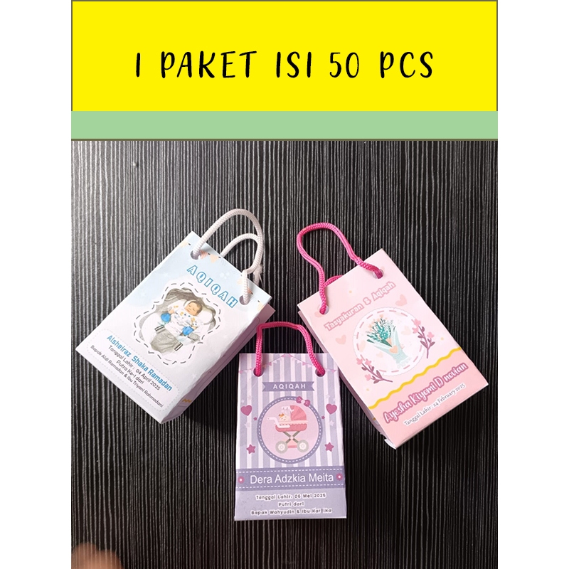 

50 Pcs Paper Bag Telur Aqiqah Tasyakuran Marhaba anak / Tas Tempat Telur Aqiqah Anak
