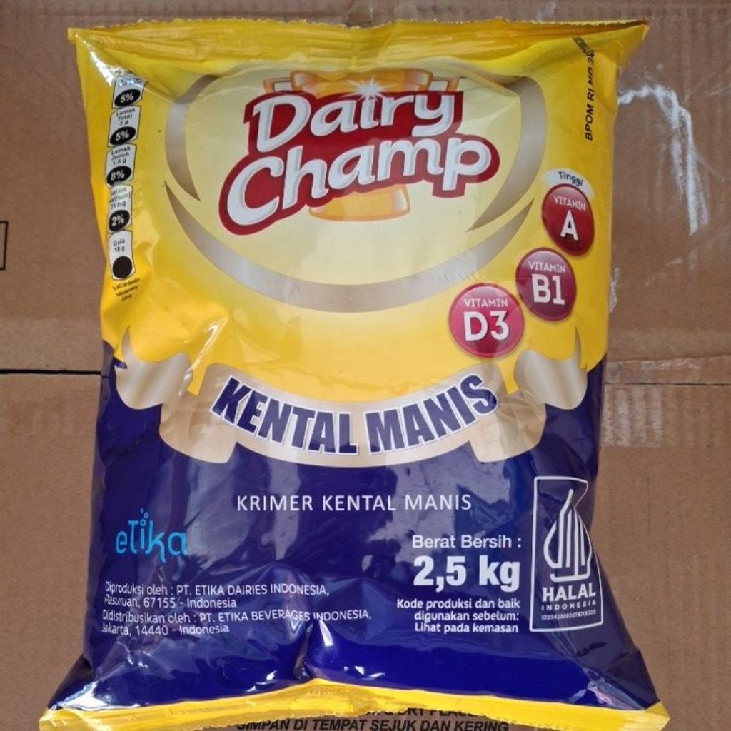 

Susu Krimer Kental Manis Dairy Champ Kemasan 1 Kg dan 2.5 Kg