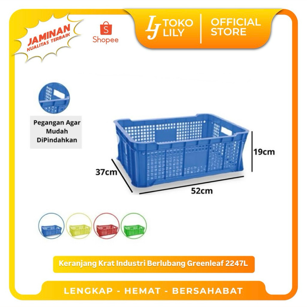 Keranjang Krat Industri Serbaguna Berlubang Greenleaf 2247L
