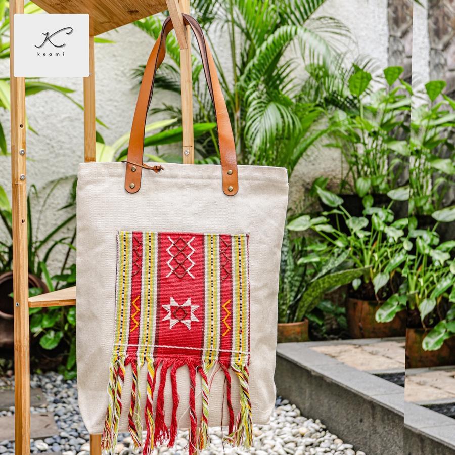 SALE - KEAMI CRAFT - Defect di tali tas - DIPA Tote Bag Kain Kanvas Twill & Tenun NTT Tas Wanita & P