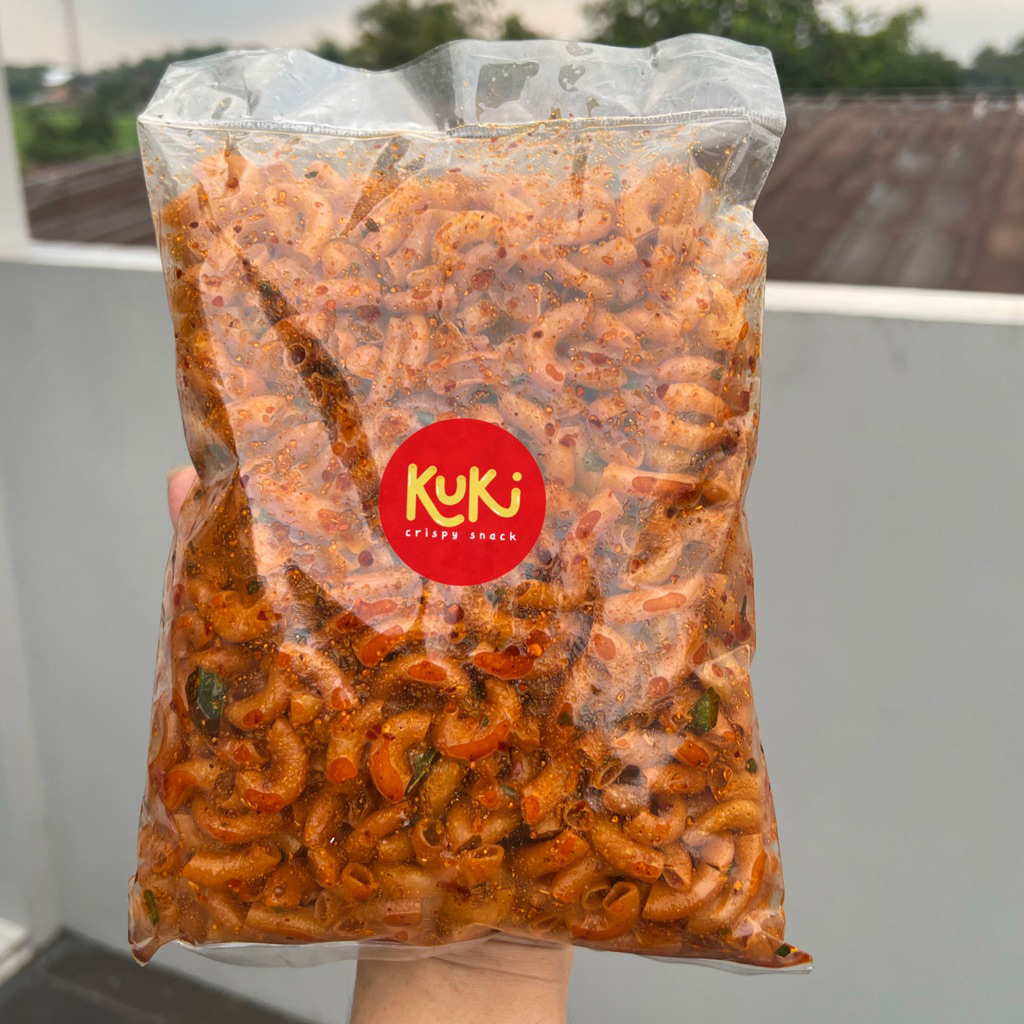

makaroni cikruh daun jeruk pedas 250 gram, Snack cemilan kriuk gurih viral