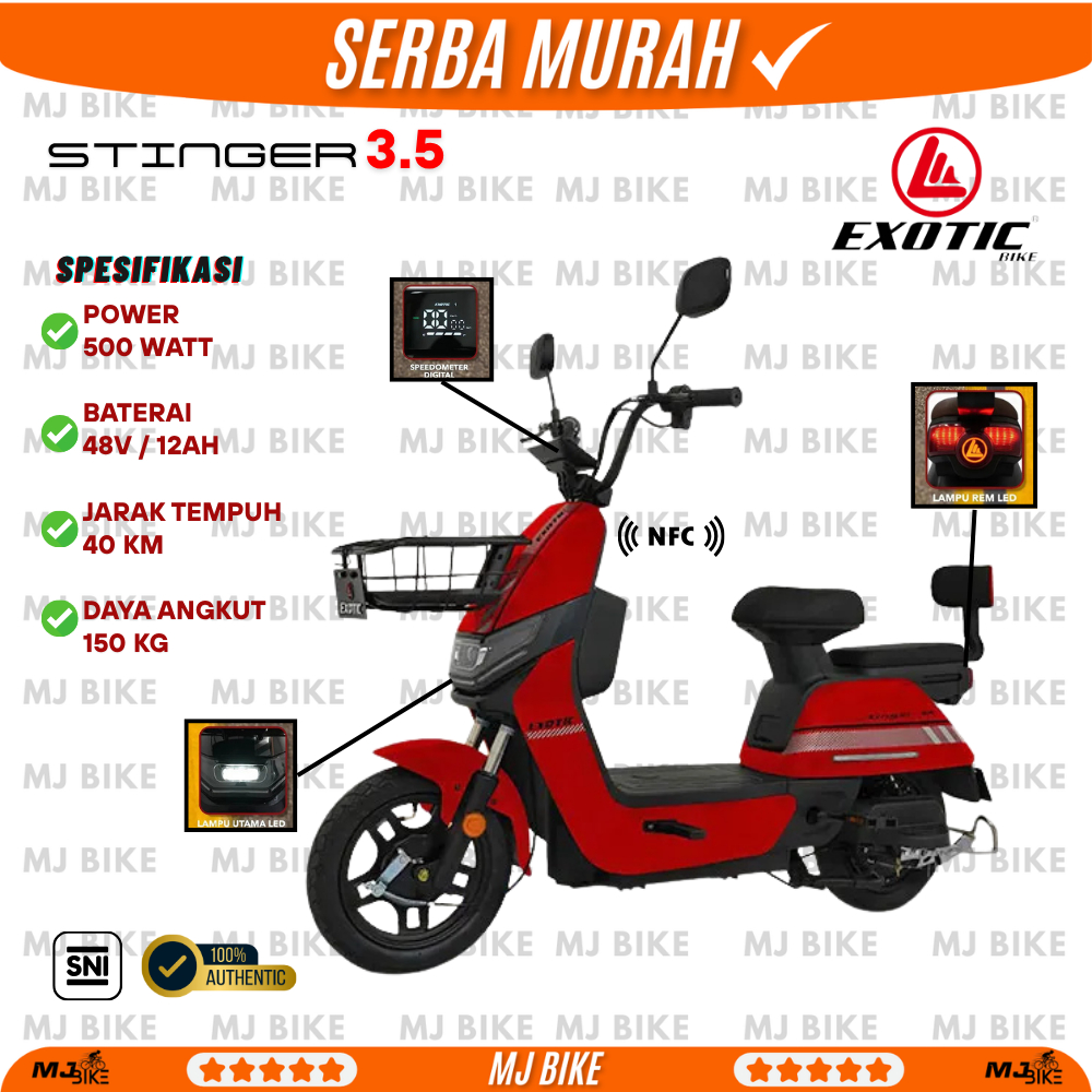 Sepeda Listrik EXOTIC VELOCE V5 / VARILUX PRO / VARILUX PROTRACCTOR/ VARILUX LX / STINGER 3.5 / BLIZ