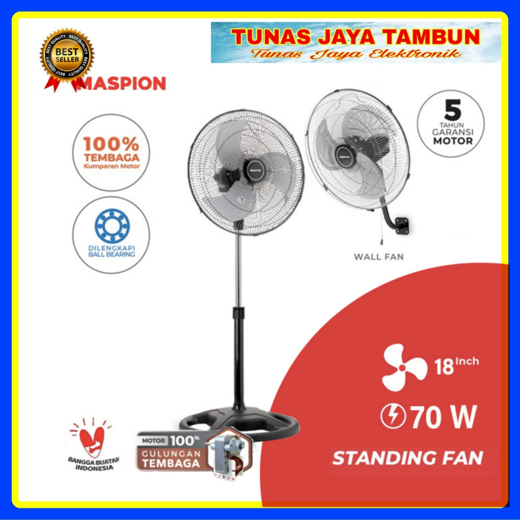 STAND FAN MASPION PW  453 / KIPAS ANGIN BERDIRI MASPION 18 INCH PW 453 / MASPION PW 453 KIPAS ANGIN