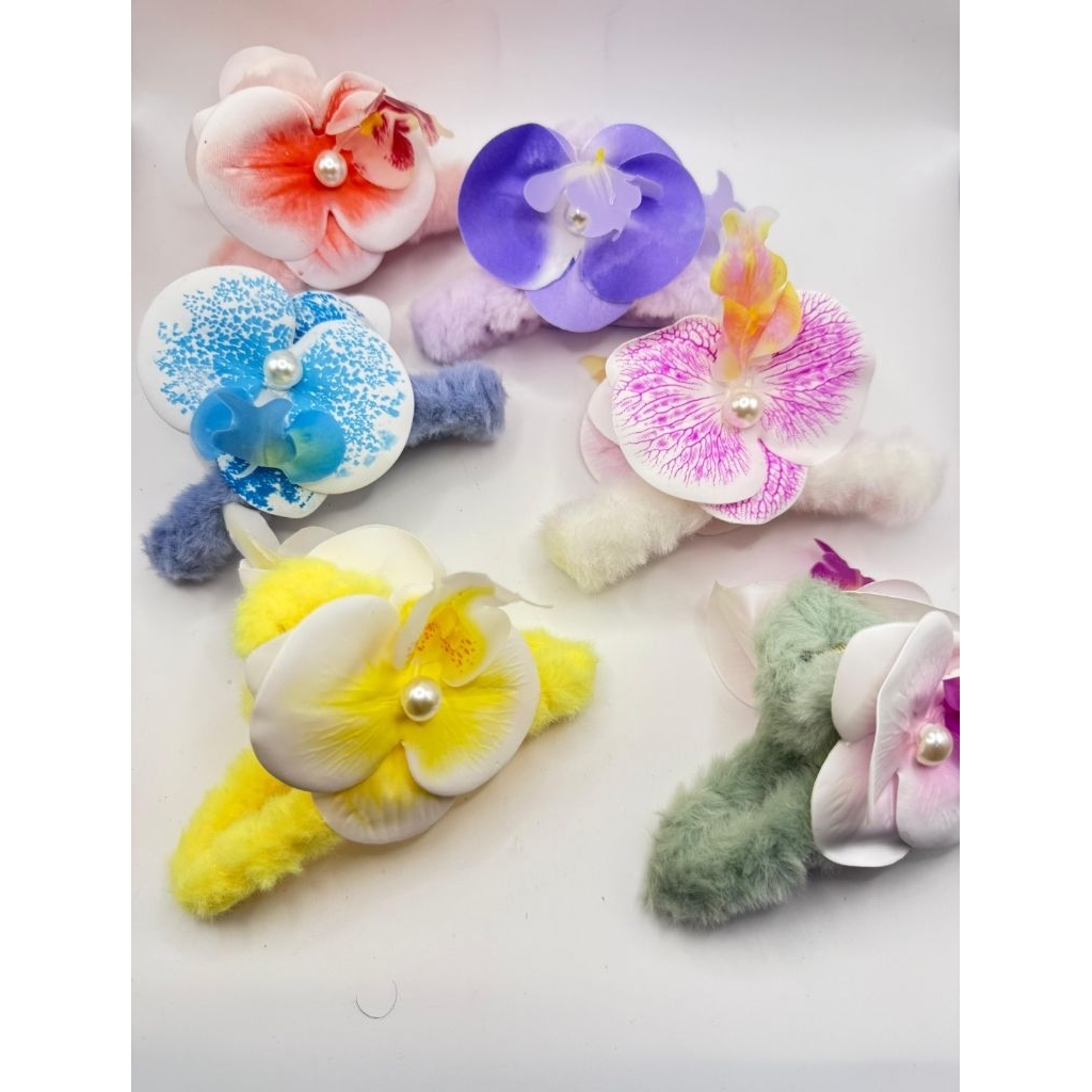 

(isi 12 pcs) jepit bulu bunga anggrek mutiara jeday bulu bunga anggrek UK 9cm