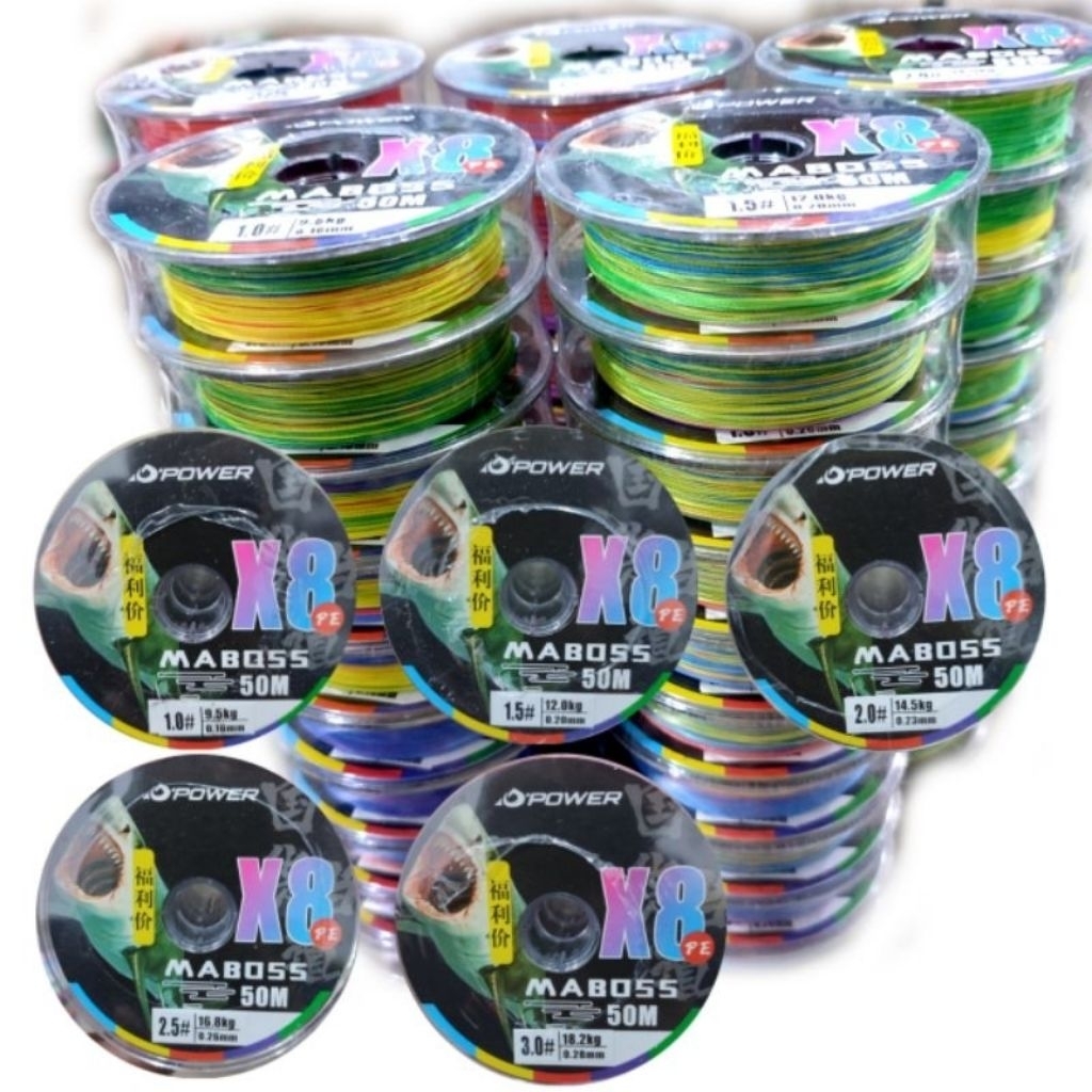PE D POWER MABOSS X8 50M WARNA HITAM